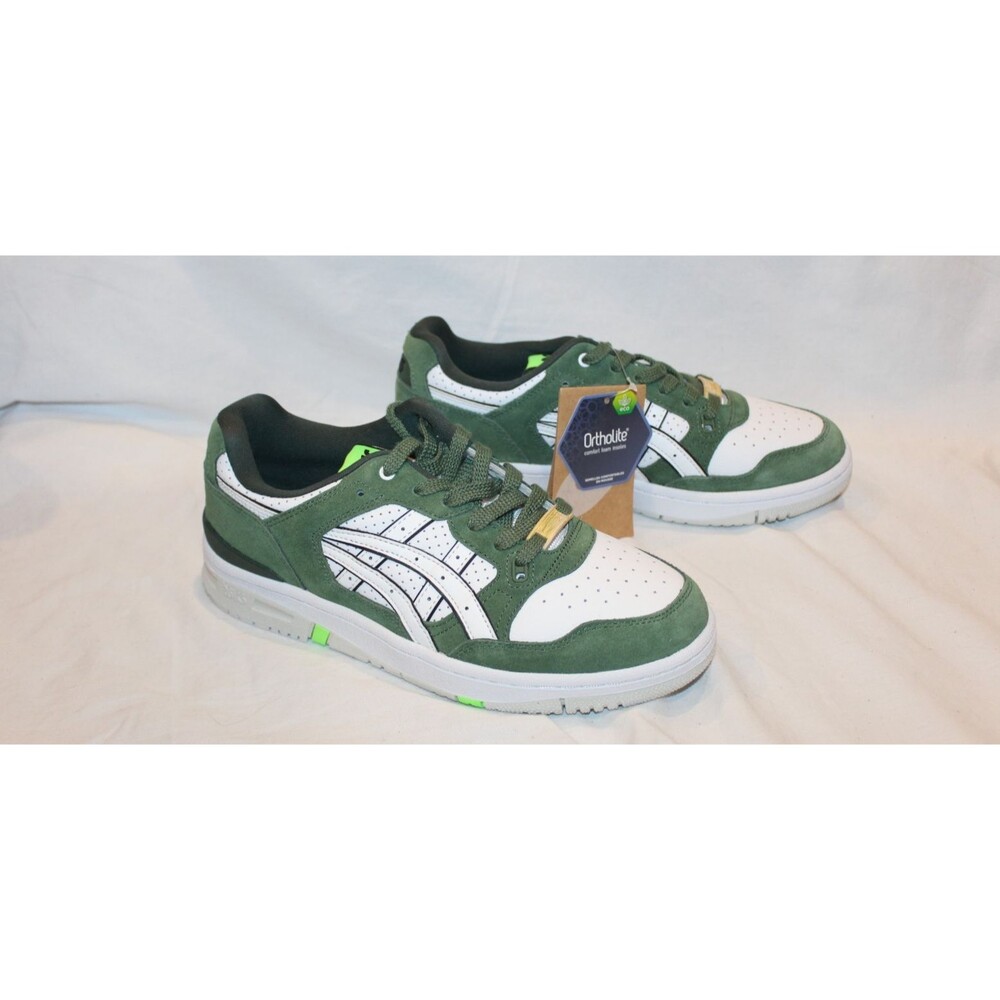 ASICS EX89 Men's Athletic Leather Sneakers White Green Classic Sneakers NEW 8